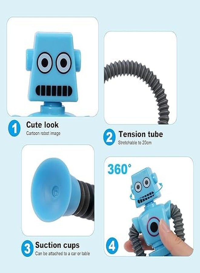 LISHER 2 Pieces Telescopic Suction Cup Robot Toy, Shape Changing Telescopic Tube Fidget Toys, Pop Tubes, Fidget Tubes Sensory Toys for Girls Boys (Robot) - Image 2